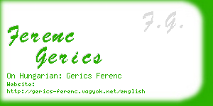 ferenc gerics business card